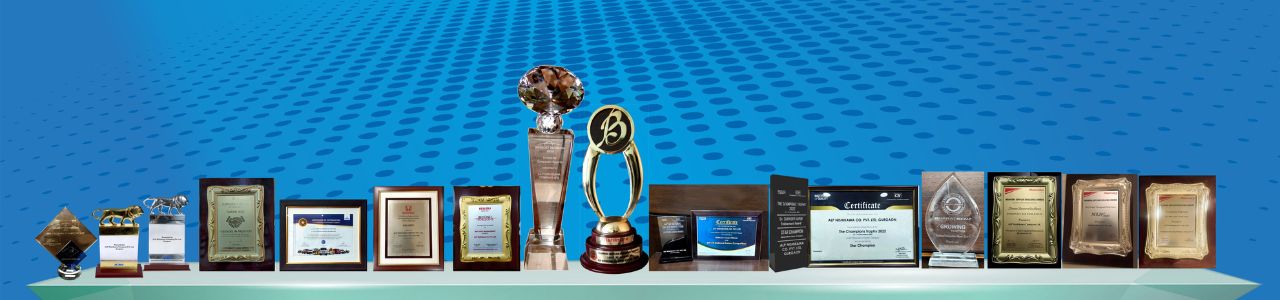Display of various awards and certifications received by ALP Nishikawa, showcasing their industry recognition for excellence.